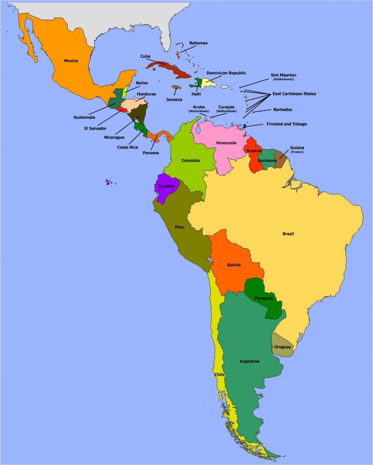 Map of Belize south america