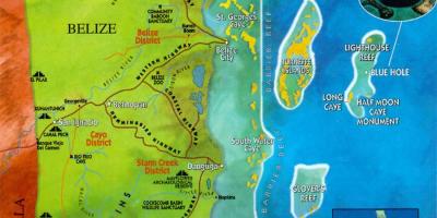 Belize ruins map
