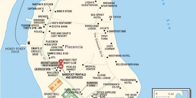 Map of placencia village Belize
