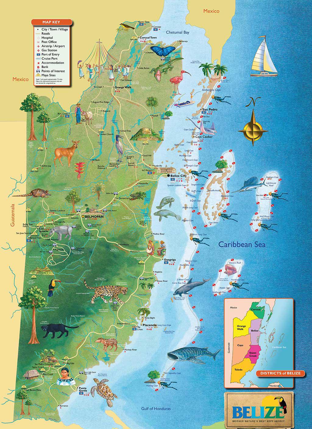 Belize cruise port map Belize port map (Central America Americas)