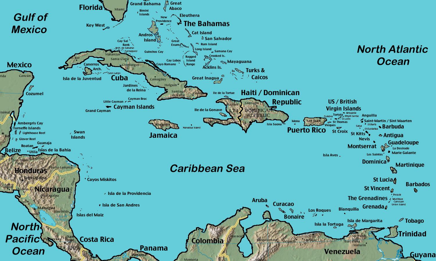 Belize caribbean map - Map of Belize caribbean (Central America - Americas)