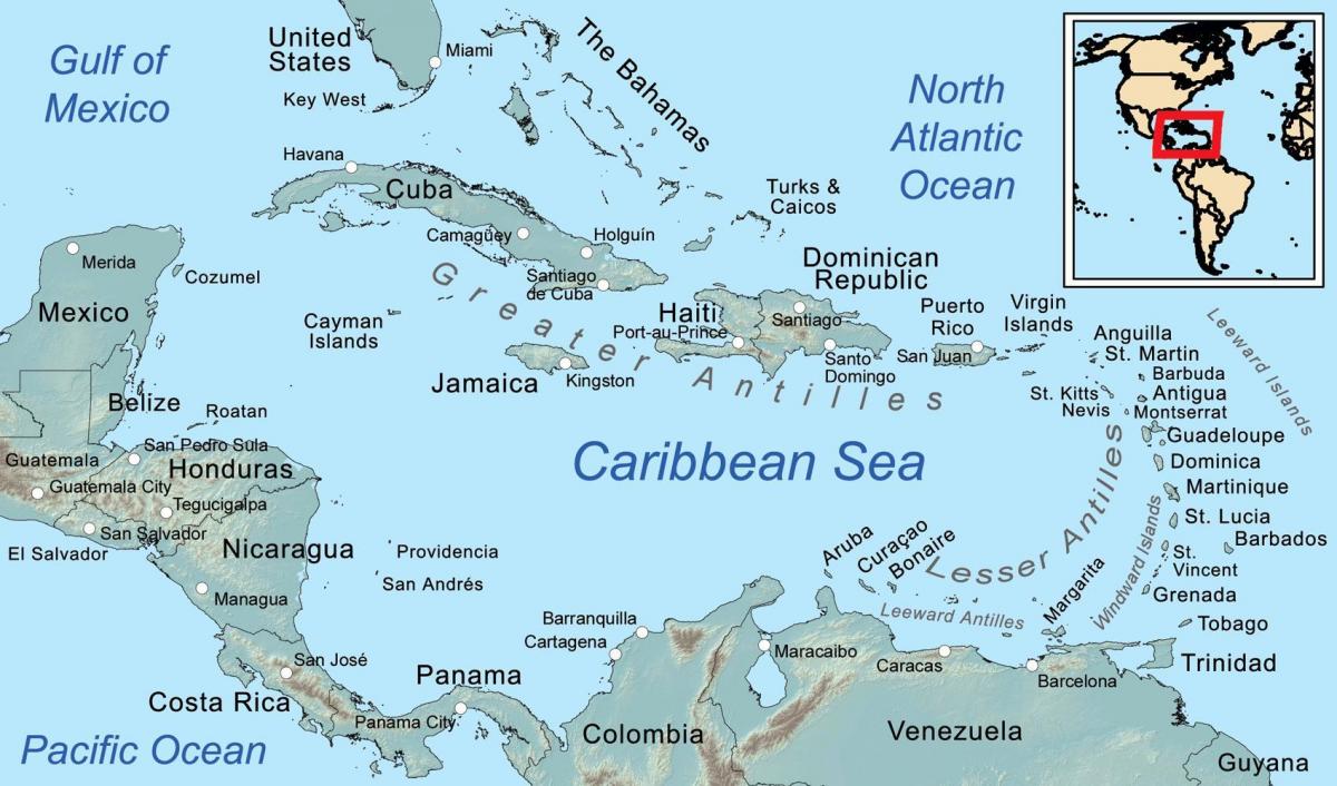 map of Belize and surrounding islands