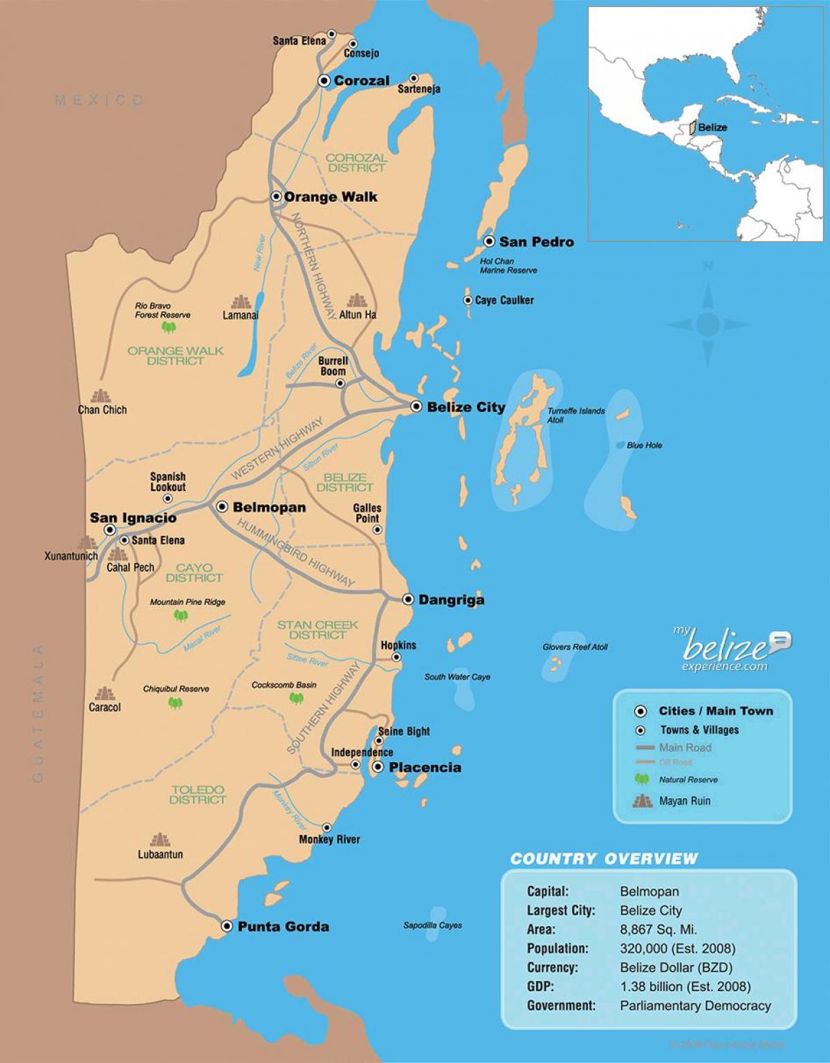 Map of Belize resort