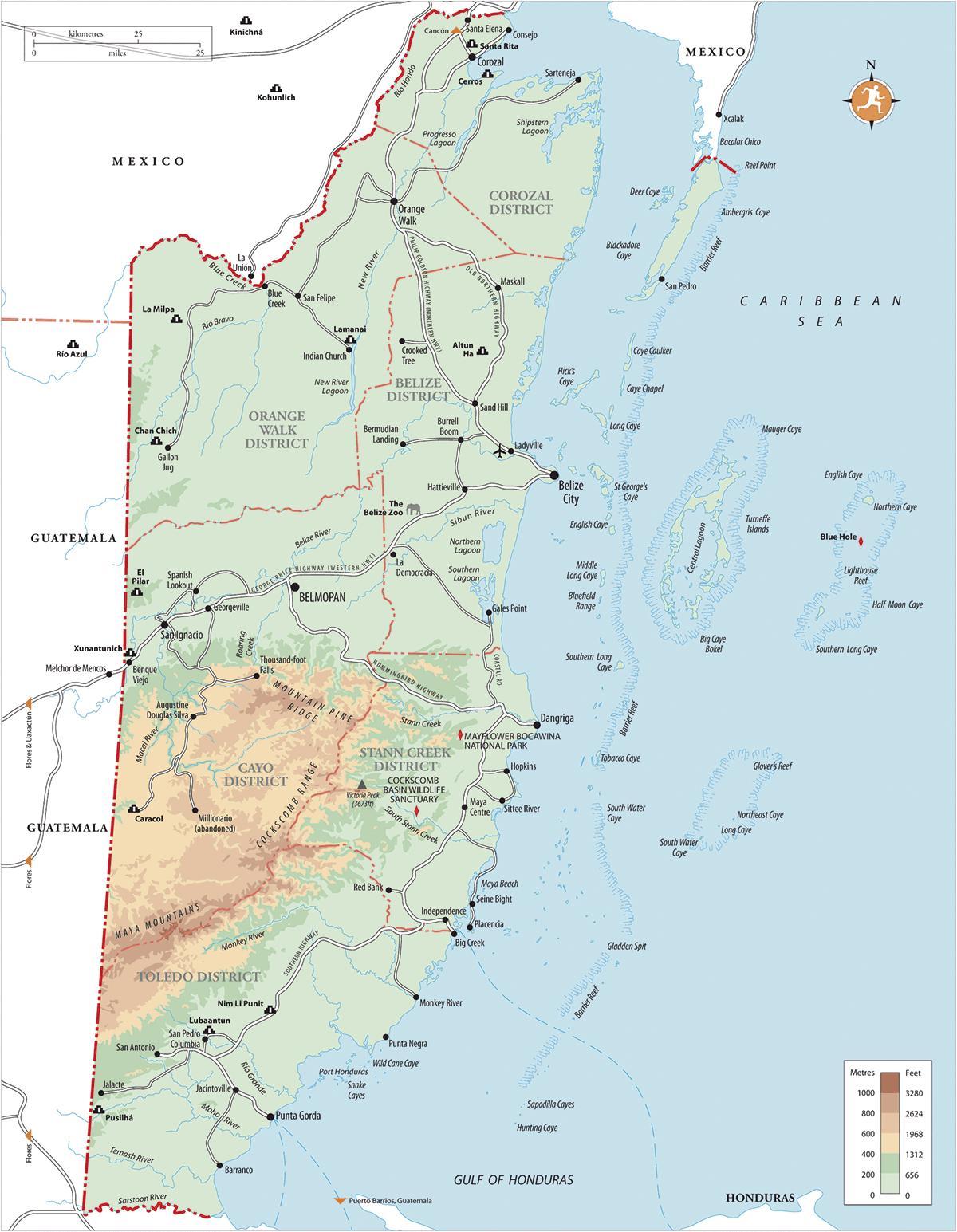Map ofBelize tourism village 