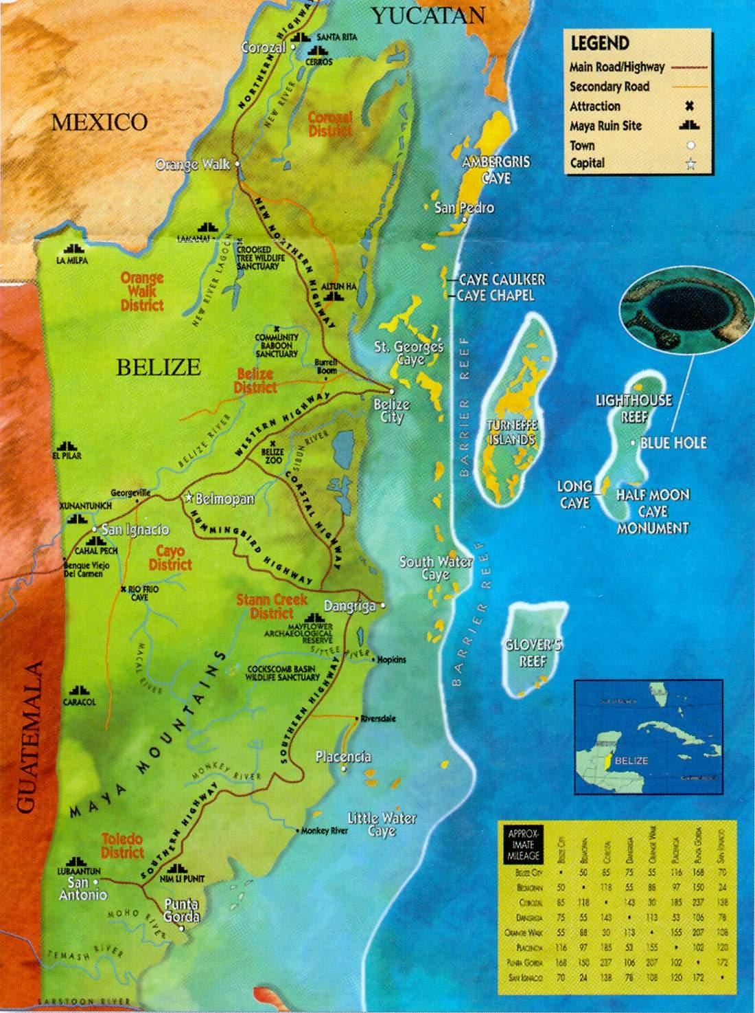 Map of Belize zoo