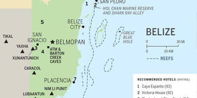 Map of Belize beaches