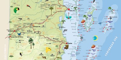Map of Belize points of interest