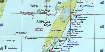 Map of Belize snorkeling