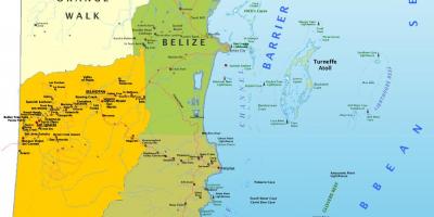 Tobacco caye Belize map - Map of tobacco caye Belize (Central America