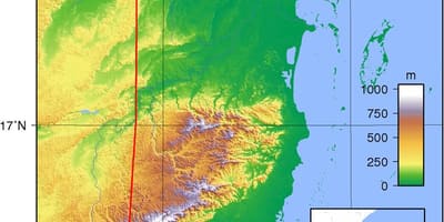 Map of physical Belize