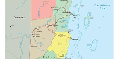 Map of political Belize