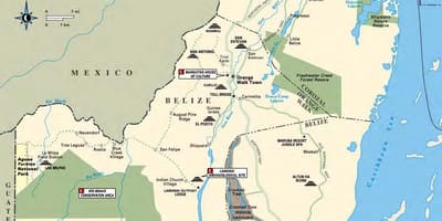 Map of sibun river Belize