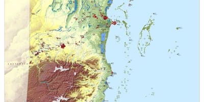 Map of topographic Belize